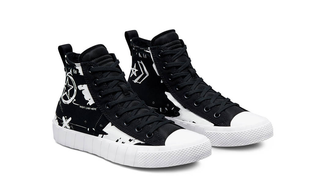 Converse UNT1TL3D Script Print Hi Black Front
