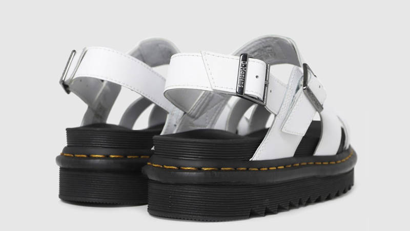 Dr Martens Voss 2 Leather Strap Sandals White Black