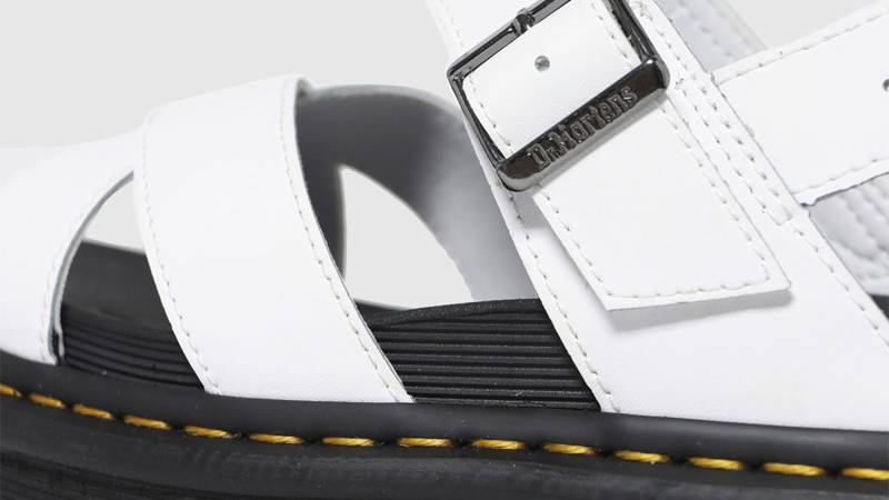 Dr Martens Voss 2 Leather Strap Sandals White Black