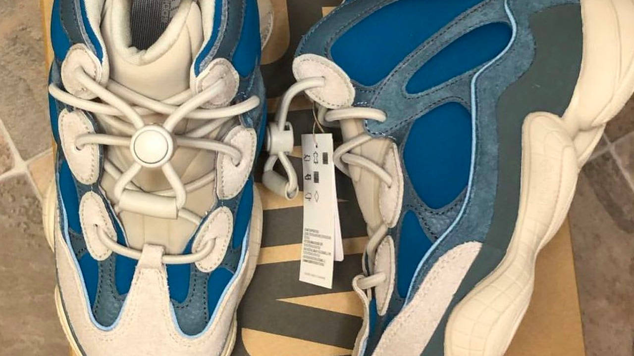 yeezy 500 high frosted blue on feet