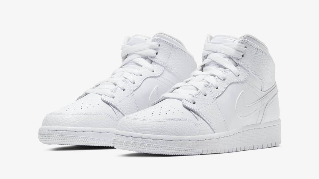 Jordan 1 Mid GS Triple White | Raffles & Where To Buy | The Sole