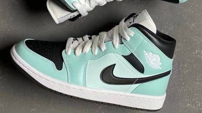 mint green black and white jordan 1