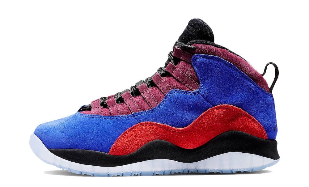 Jordan 10 white sales blue and red