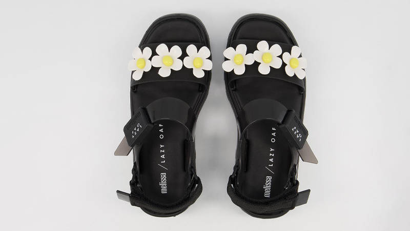 Lazy Oaf X Melissa Kick Off Bloom Sandals Black