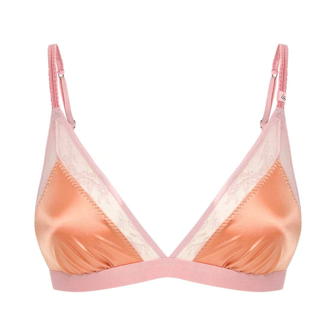 Love Stories Orange Satin Triangle Bra