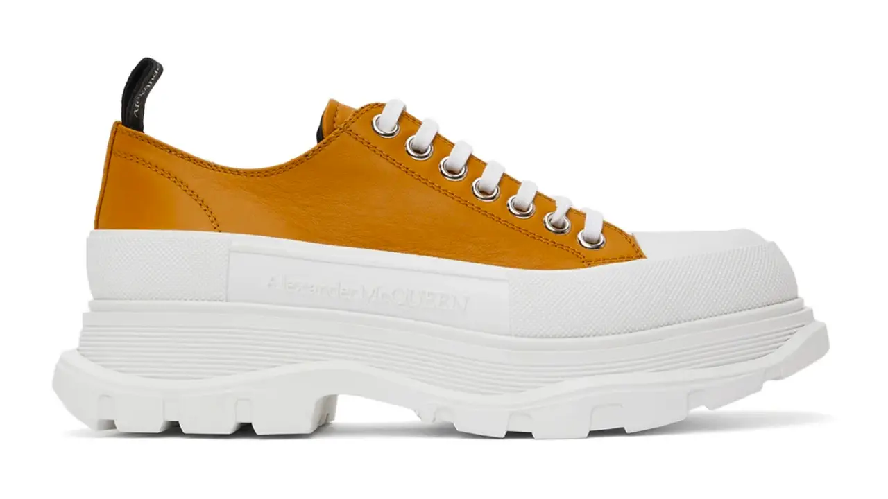 スニーカー ALEXANDER MCQUEEN Yellow Leather Tread Slick Sneakers Alexander Mcqueen Pastel Yellow Leather Tread Slick Sneakers