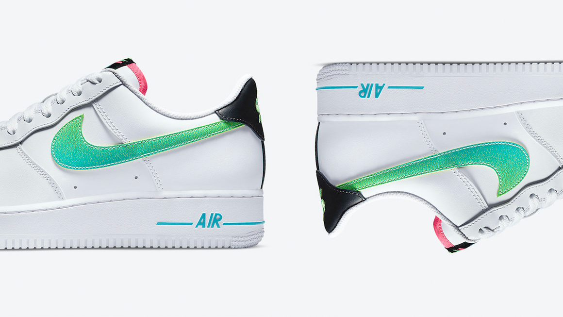 white air force 1 green swoosh