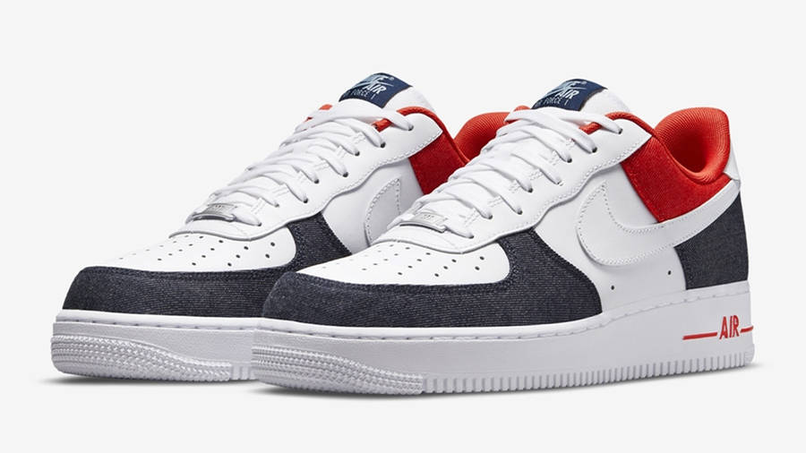 Nike Air Force 1 Low Denim White Red | Raffles & Where To Buy 