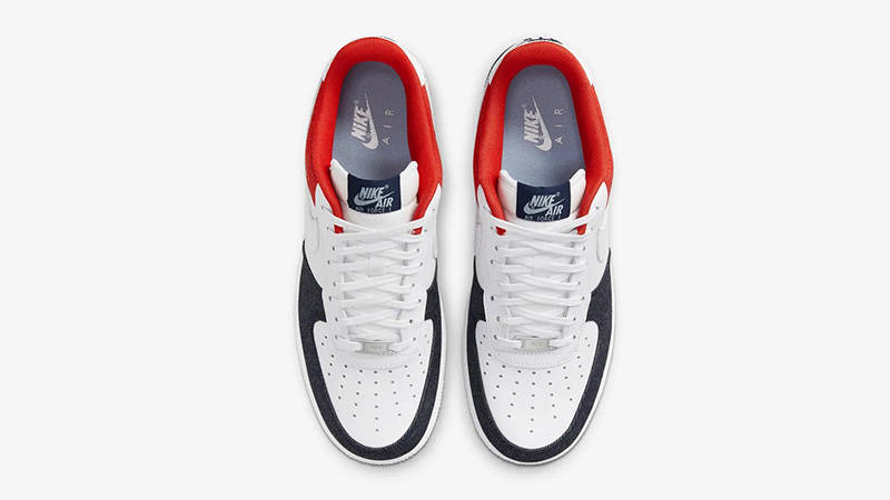 Nike Air Force 1 Low Denim White Red Top