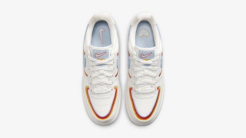 nike air force 1 sail blue chili red