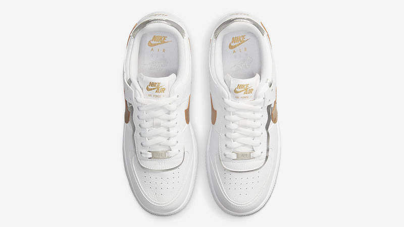 Nike Air Force 1 Shadow White Metallic Gold Middle