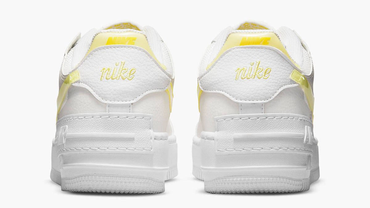 Nike Air Force 1 Shadow White Yellow heel. jpg