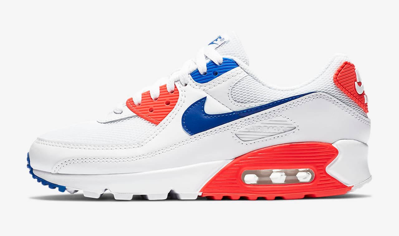 Nike air max 90 white red blue