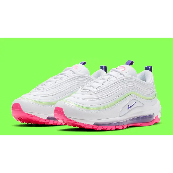 Air max 97 white best sale pink green