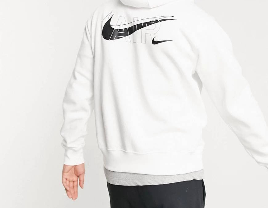 nike air print overhead hoodie grey