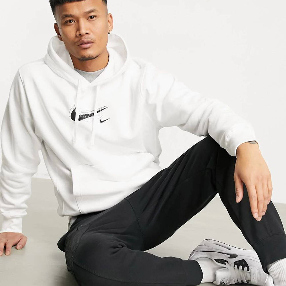 nike air print hoodie grey