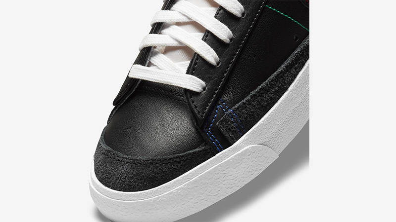 Nike Blazer Low 77 Multi Stitch Black Front Detail