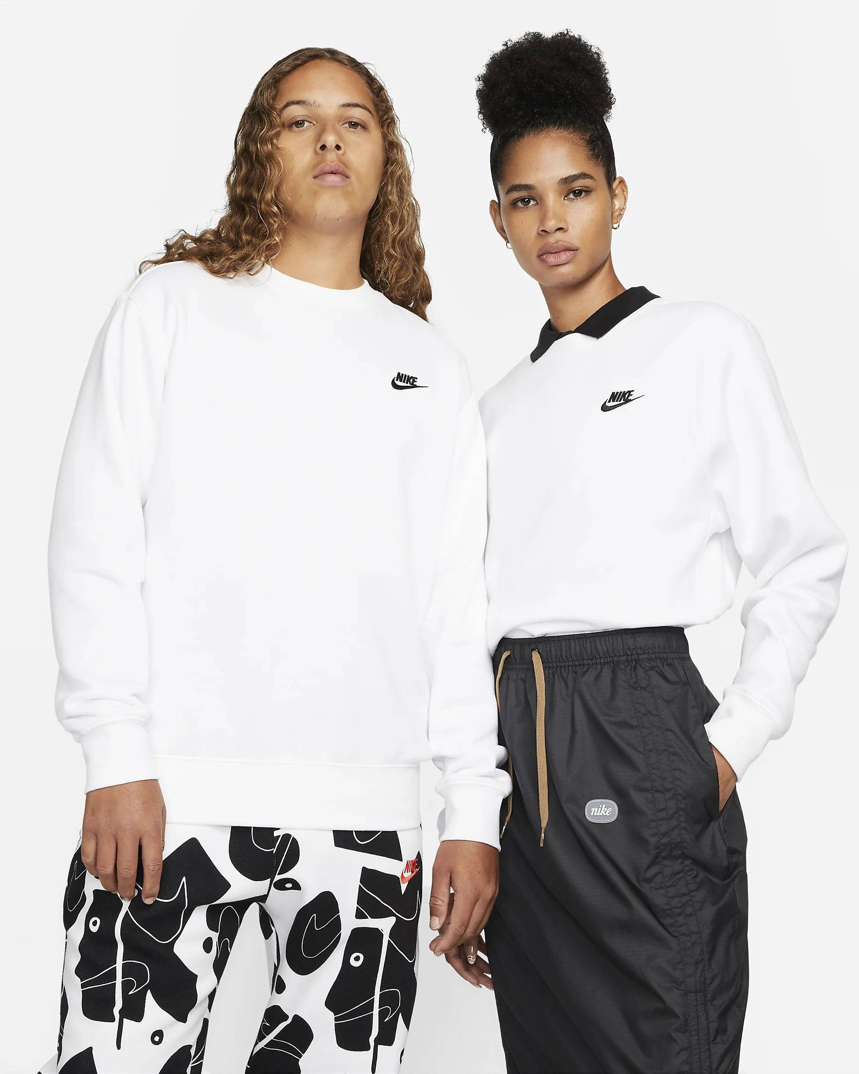 Nike Sportswear Club Fleece Crew White Feature