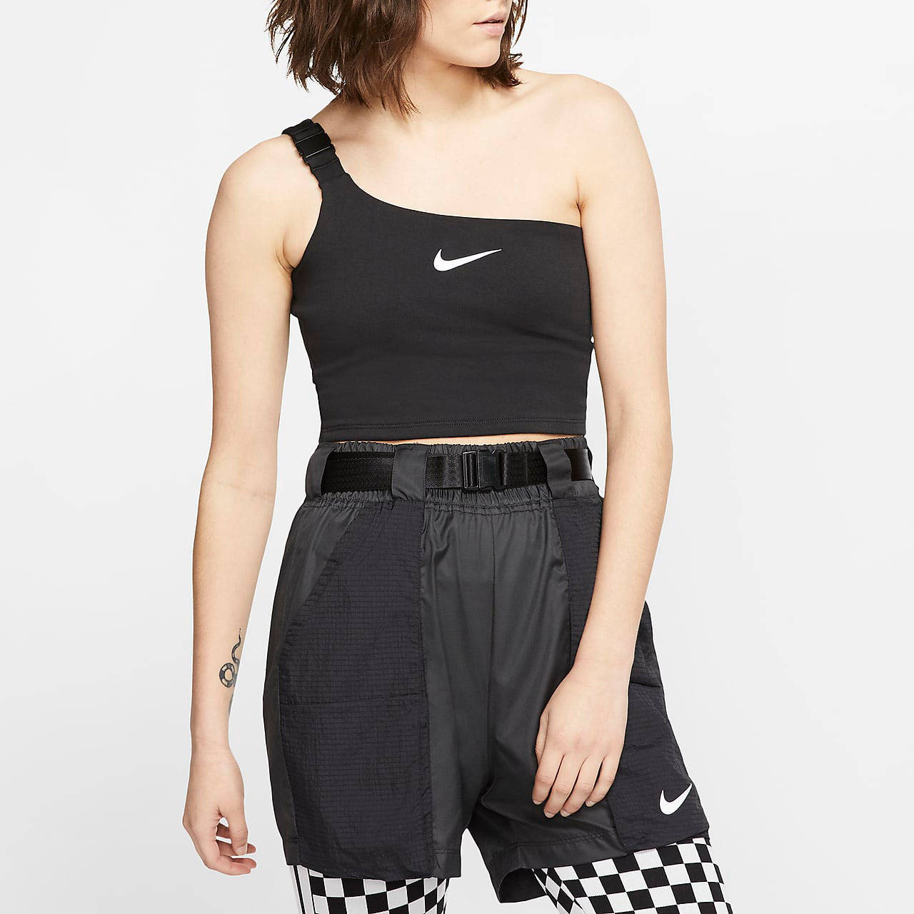 Nike sportswear Swoosh Crop Top Black