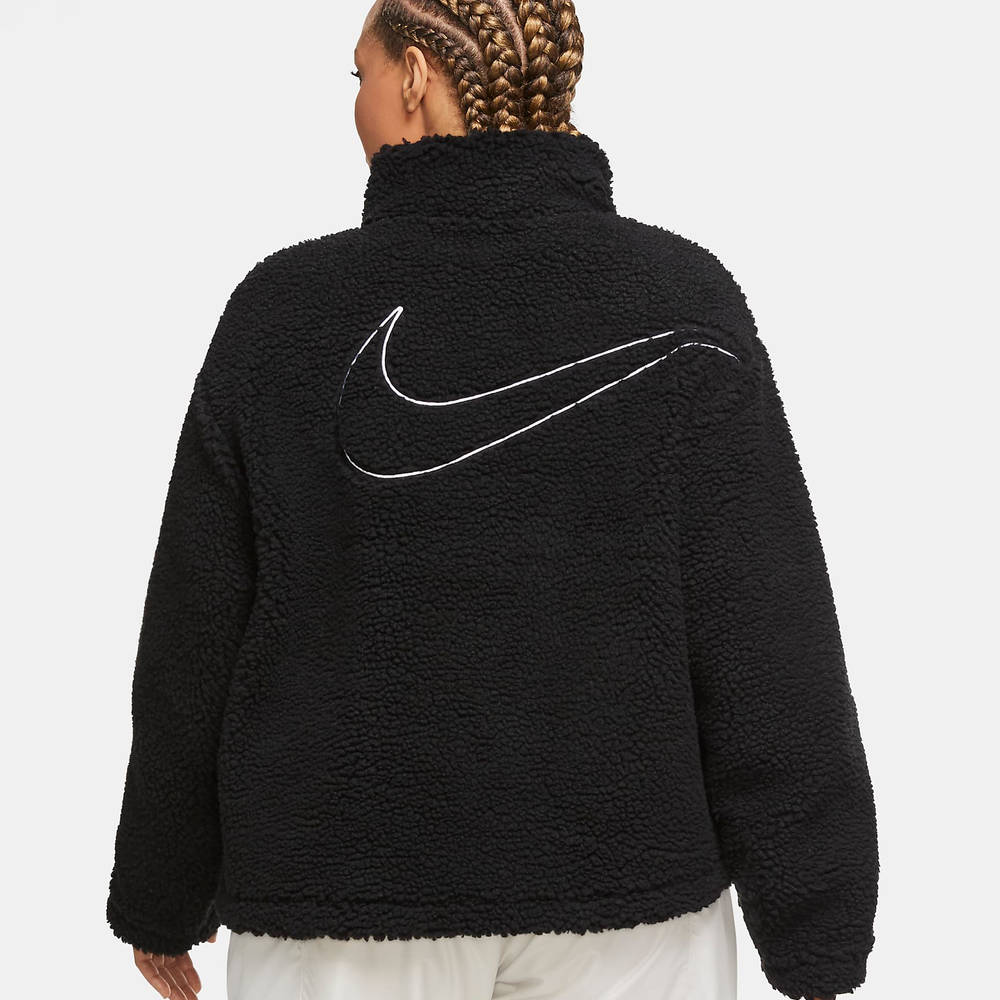 nike swoosh sherpa jacket black