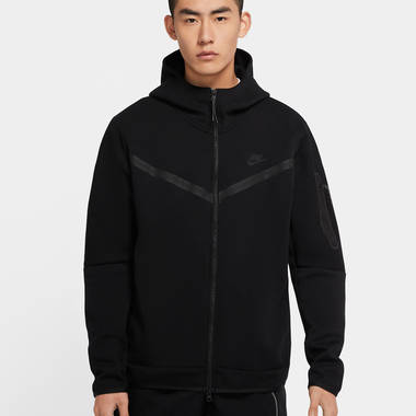 nike sportswear tech fleece full zip hoodie black w380 h380