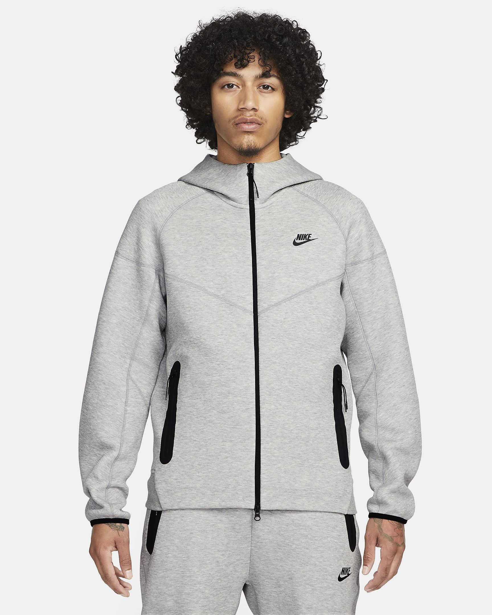 Nike Sportswear Tech Fleece Windrunner Full-Zip Hoodie Dark Grey Heather Black