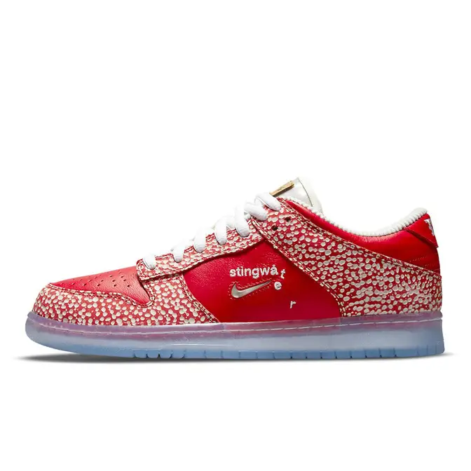 stingwater x nike sb dunk low bright red