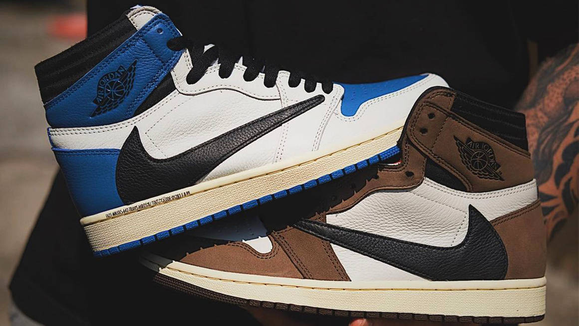 A Side By Side Look At The Travis Scott X Fragment Design X Air Jordan 1 The Og Mocha The Sole Supplier