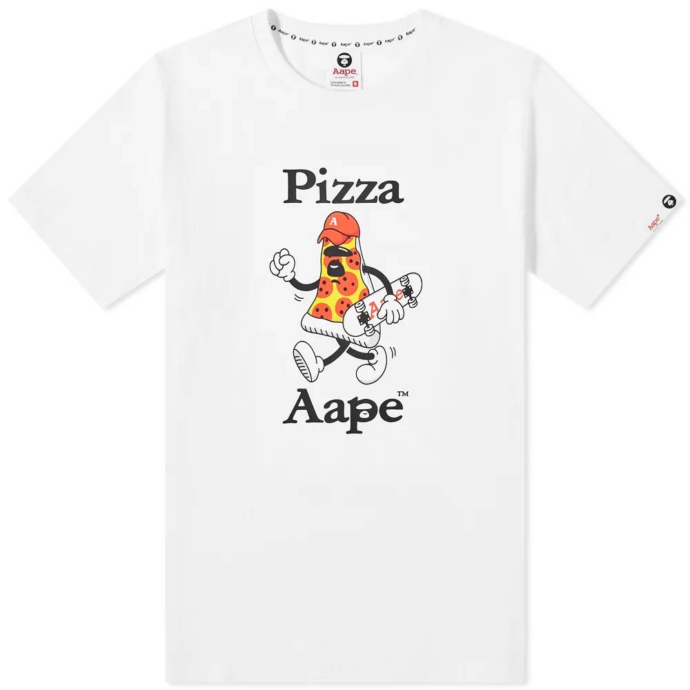 AAPE Pizza AAPE T-Shirt - White | The Sole Supplier
