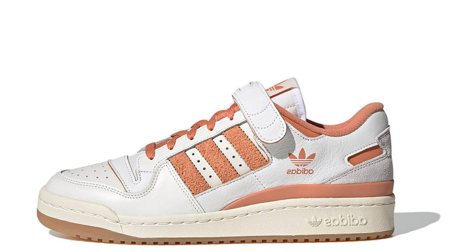 adidas originals forum 84 low trainers in white and orange