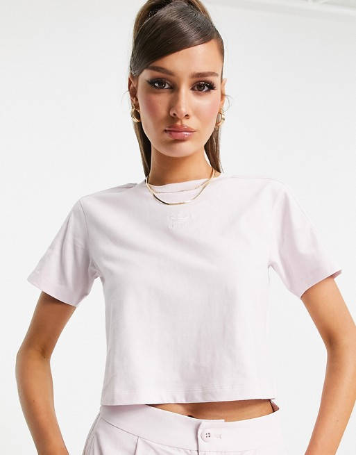 adidas originals Tennis Luxe crop t shirt pink