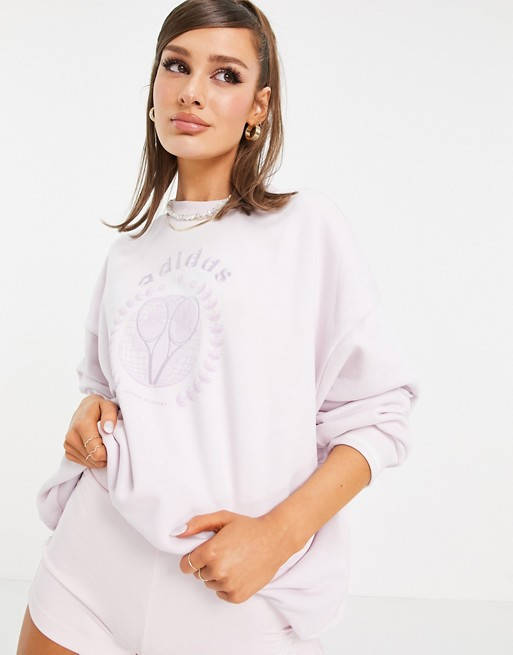 adidas originals Tennis Luxe sweatshirt pink