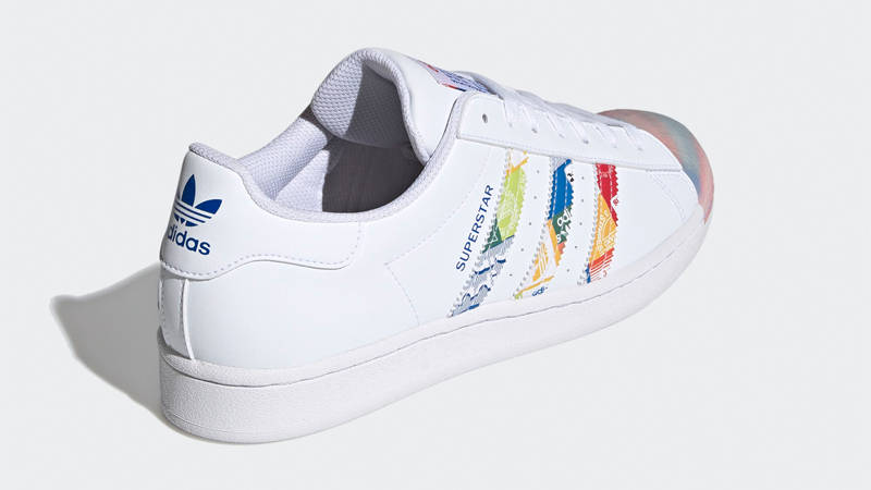 adidas Superstar White Blue Orange Back