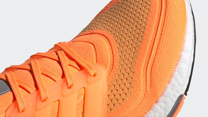 adidas Ultra Boost 21 Screaming Orange Closeup