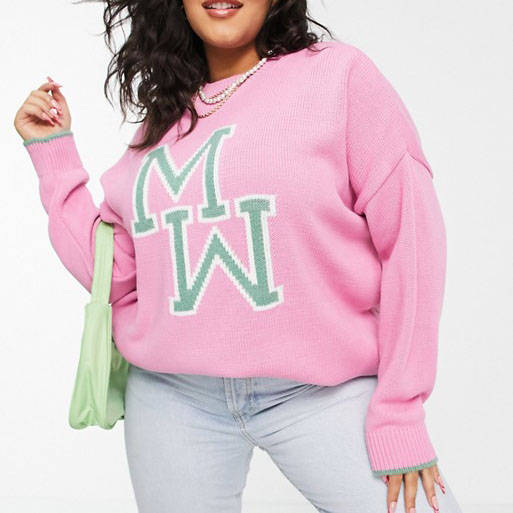 asos design sweatshirt knit pink