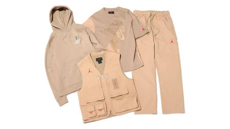 First Look at the Travis Scott x Jordan Brand "British Khaki" Apparel Collection First Look at the Travis Scott x Jordan Brand "British Khaki" Apparel Collection