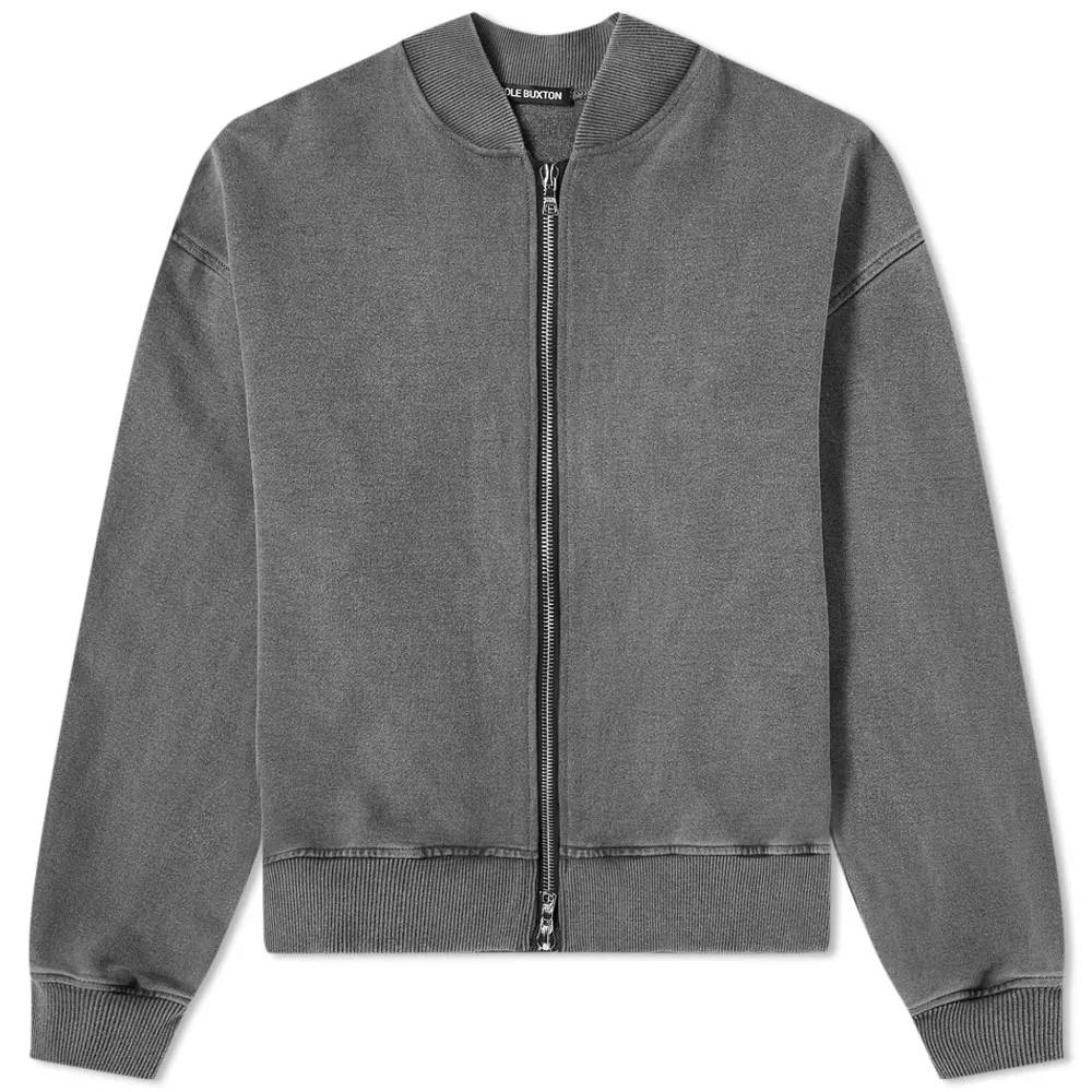 Cole Buxton Zipped Bomber Jacket - Washed Black | The Sole Supplier