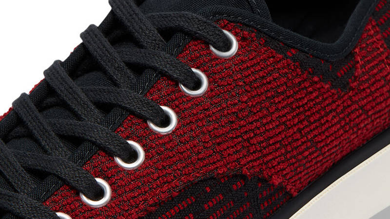 Converse Jack Purcell Rally Patchwork Low Black Tomato Puree Closeup