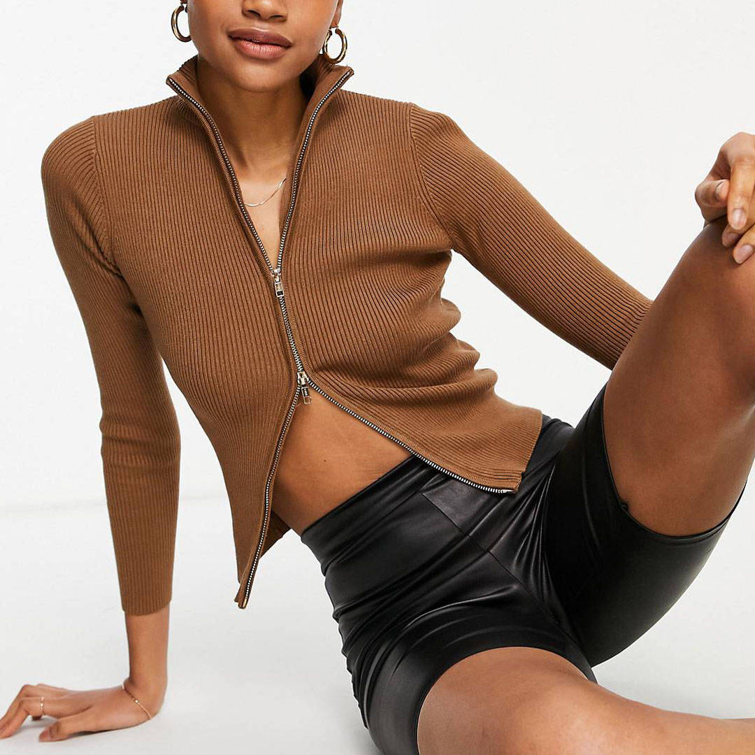 fashion union zip front cardigan