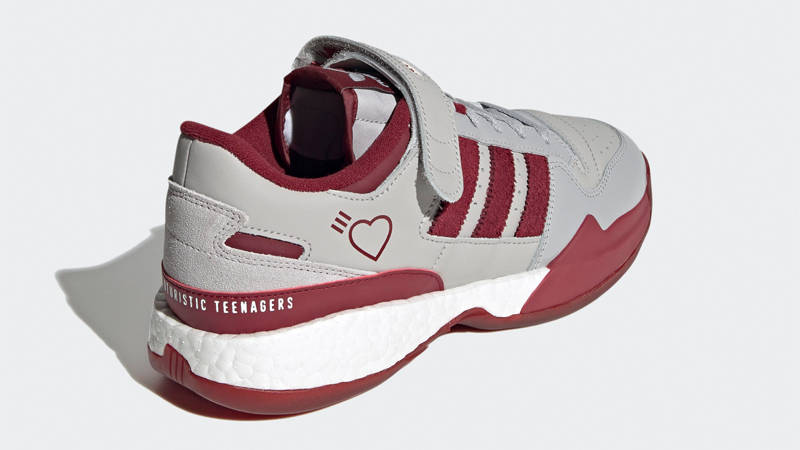 Human Made x adidas Forum Grey Collegiate Burgundy Back
