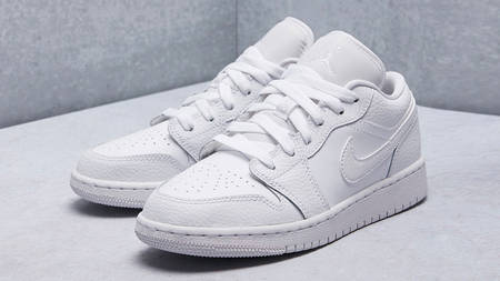 The Air Jordan 1 Low GS "Triple White" Is the Perfect Summer Shoe for Small Feet The Air Jordan 1 Low GS "Triple White" Is the Perfect Summer Shoe for Small Feet