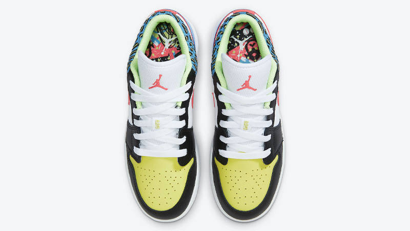 Jordan 1 Low GS Black Light Fusion Red Blue