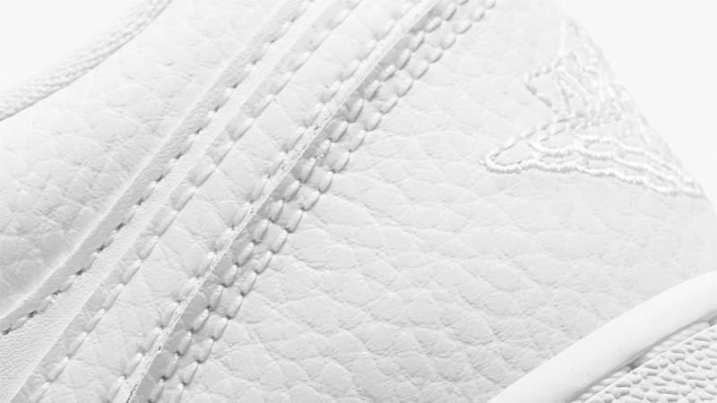 Jordan 1 Low GS Triple White Closeup