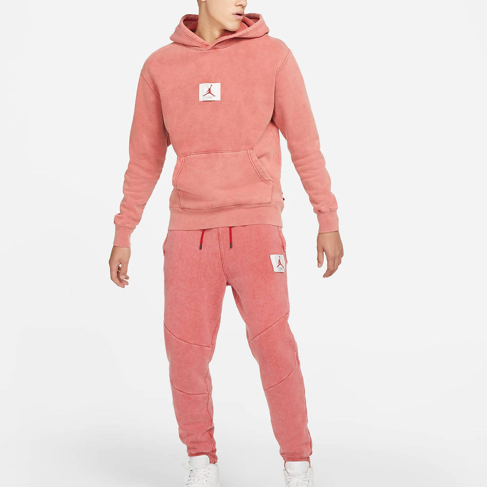 Jordan Flight Fleece Graphic Pullover Hoodie - Gym Red | The Sole Supplier