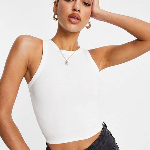 Missguided basics ribbed sleeveless crop top