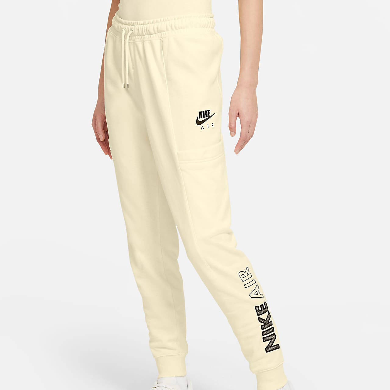 Nike air fleece trousers cream