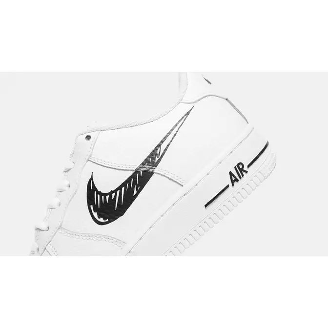 Nike Air Force 1 Low Sketch GS White Black DM3177 100 GS Sizes
