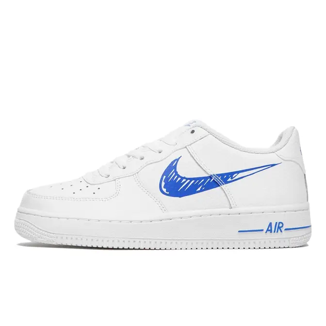 Nike Air Force 1 Low GS Sketch White Royal | Where To Buy | DM3177-102 ...