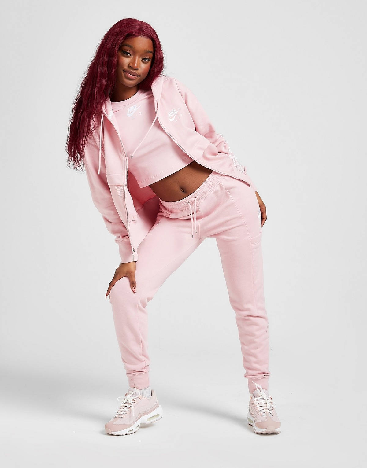 nike air full zip hoodie pink
