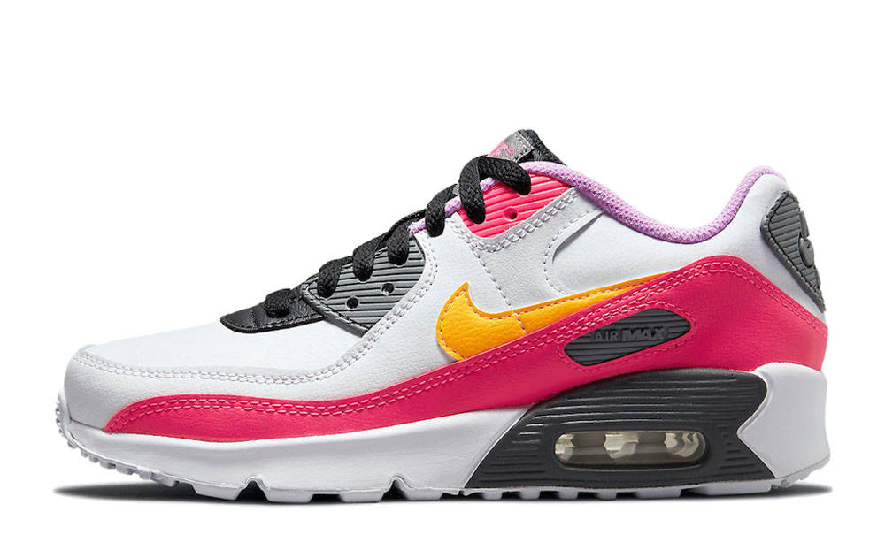 Nike Air Max 90 GS White Pink Yellow